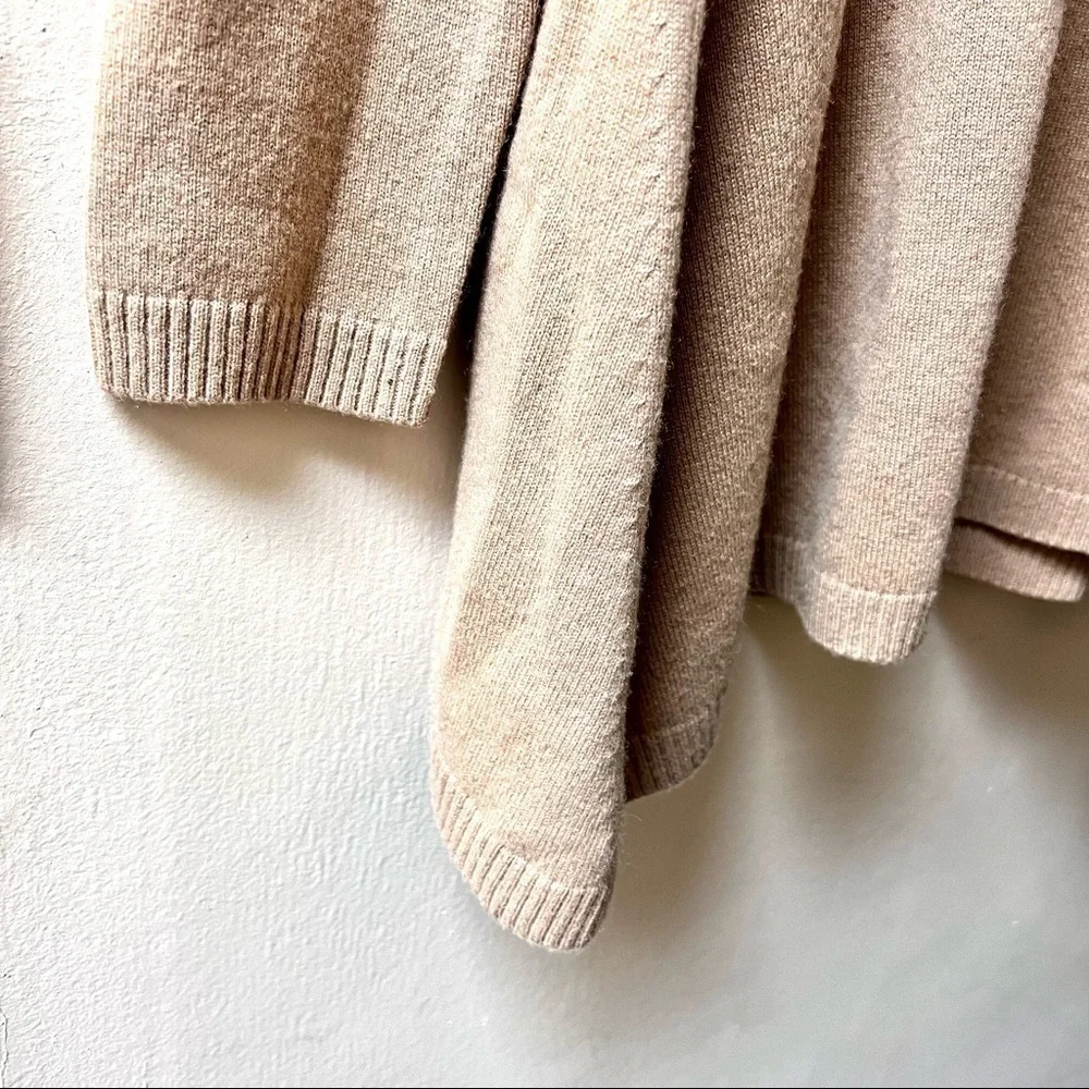 UNIQLO Cashmere oversized Mocha Whipstitch Knit pullover Sweater womens size M